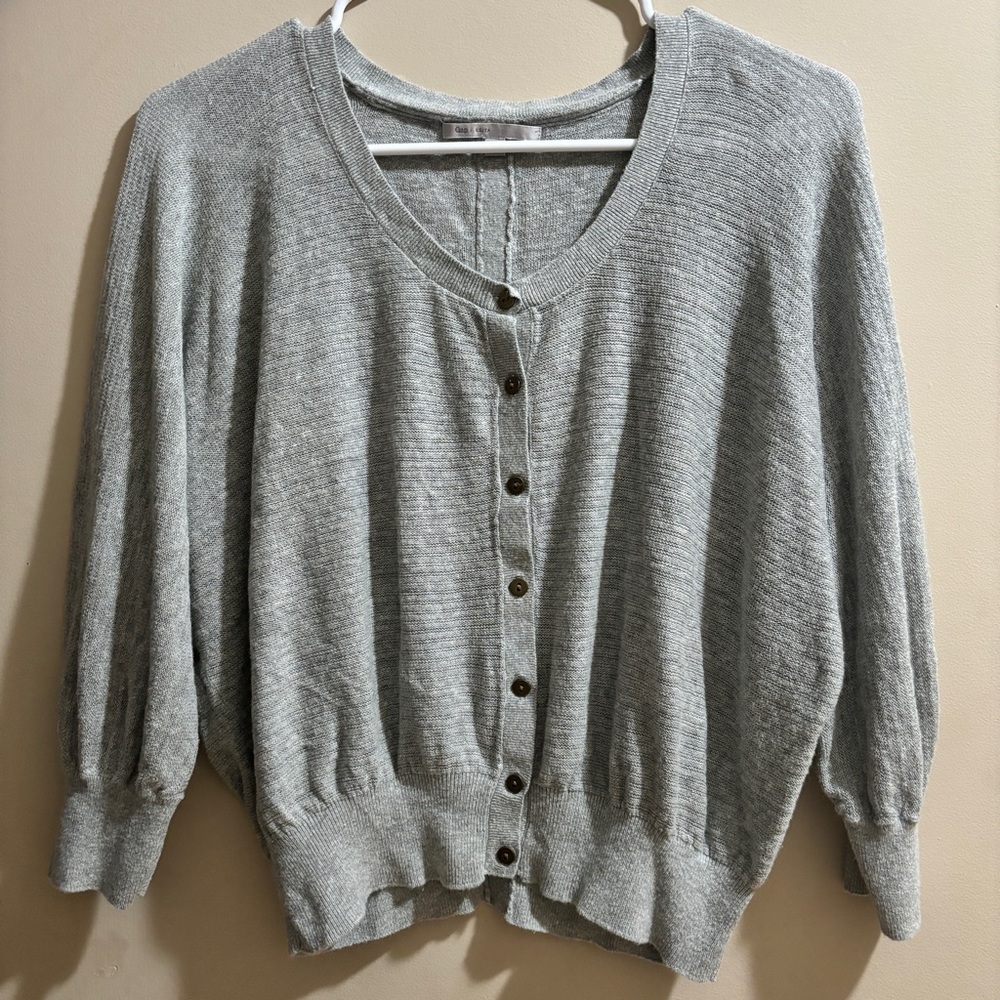 GAP Heather Grey Buttoned Cardigan
